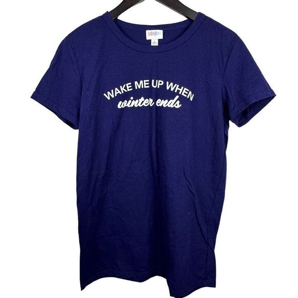 NWOT LuLaRoe wake me up when winter ends tee size L - Picture 1 of 4